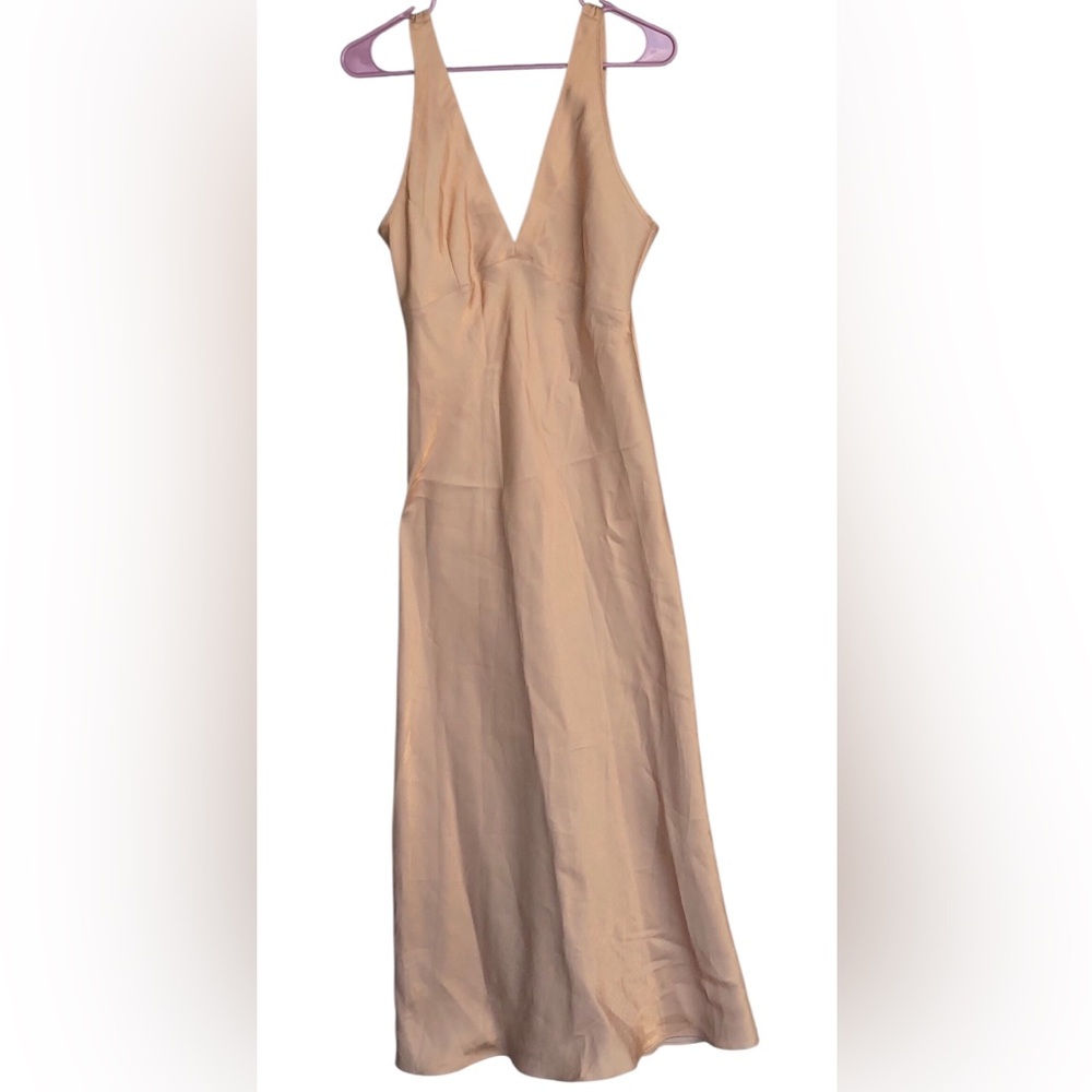 Private Luxuries Gold Satin Fabric‎ Size Medium Maxi GOLD Night Gown Intimates